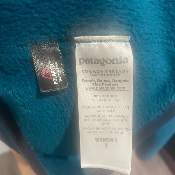 Patagonia re-tool half snap soft fleece pullover in Teal - Picture 5 of 8
